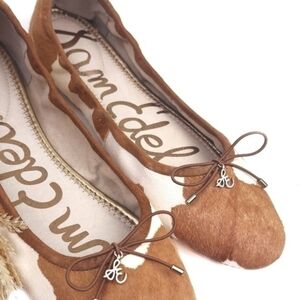 Sam Edelman Felicia Ballet Flats 10M. Made with REAL Cow Fur and Calf Hide.